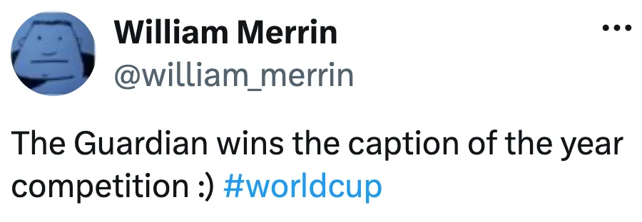A tweet by William Merrin: