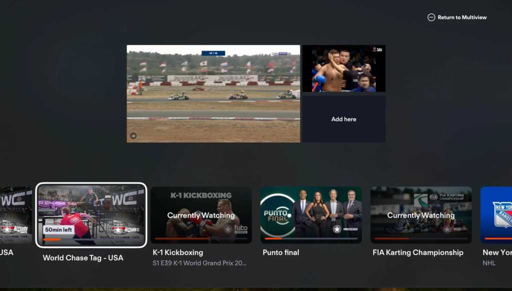 Fubo TV's multiview feature