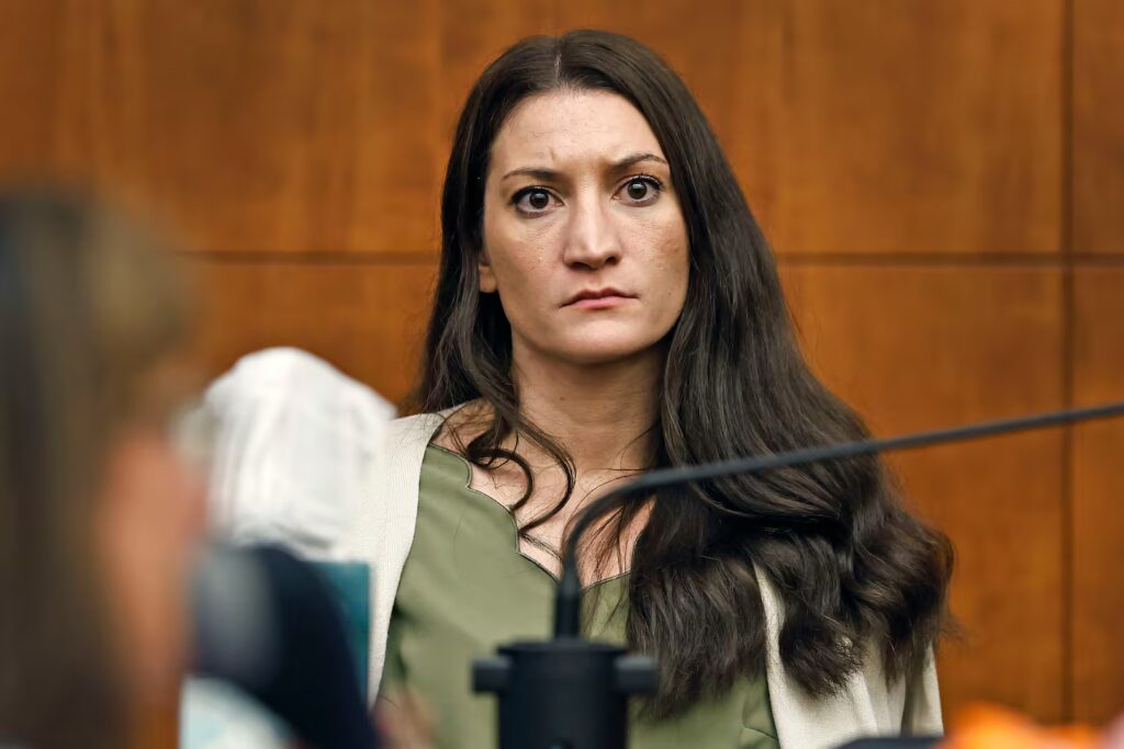 Lindsay Clancy waits for Judge Sullivan to call a prospective jury member into court on Wednesday, July 22, 2026.