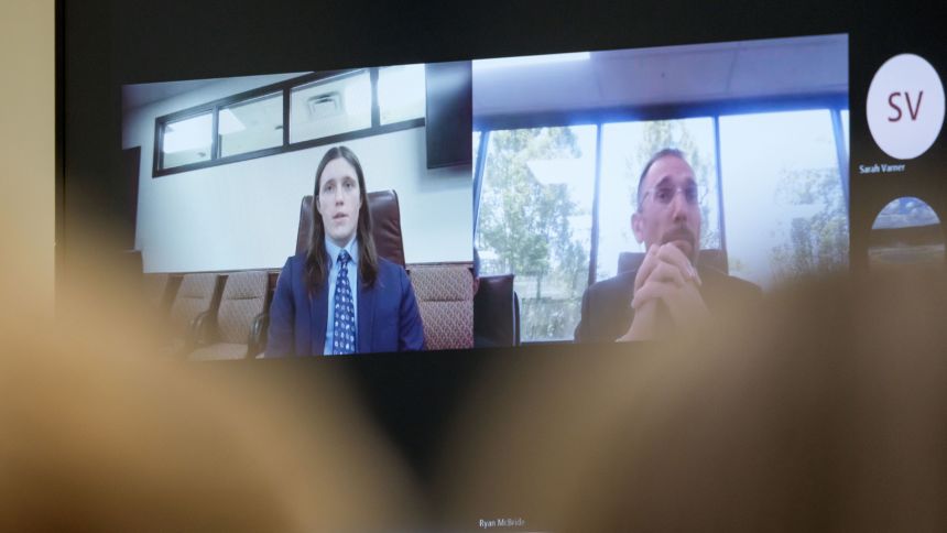 A video interview with Lance Twiggs, Tyler Robinson's roommate and reported romantic partner, is shown during a preliminary hearing for Tyler Robinson, who is accused in the fatal shooting of Charlie Kirk, at the Fourth District Courthouse in Provo, Utah, Thursday, July 9, 2026.