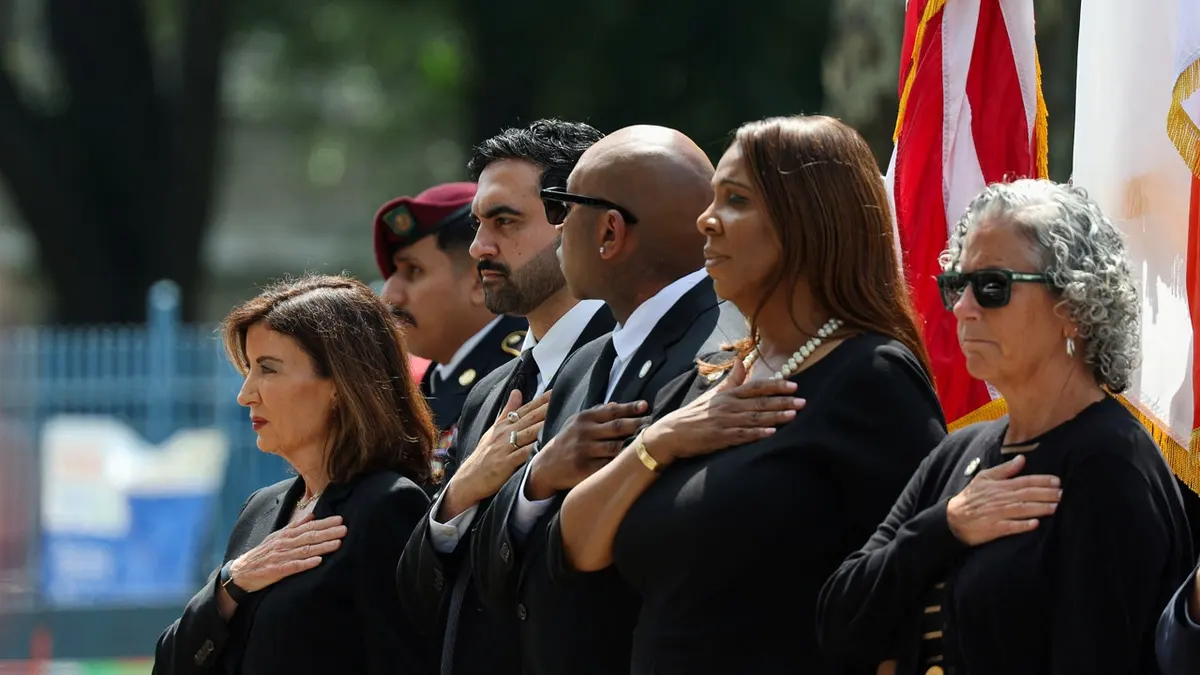 New York City Mayor Zohran Mamdani, New York Attorney General Letitia James and New York State Governor Kathy Hochul