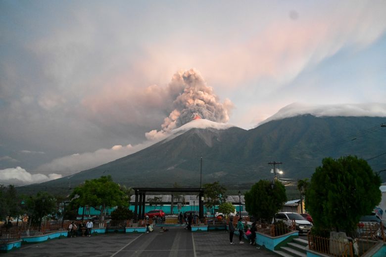 Fuego volcano erupts in Alotenango, southwest of Guatemala City, on Tuesday.