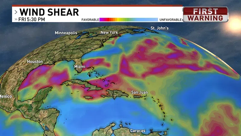 Wind shear remains high in the Atlantic basin