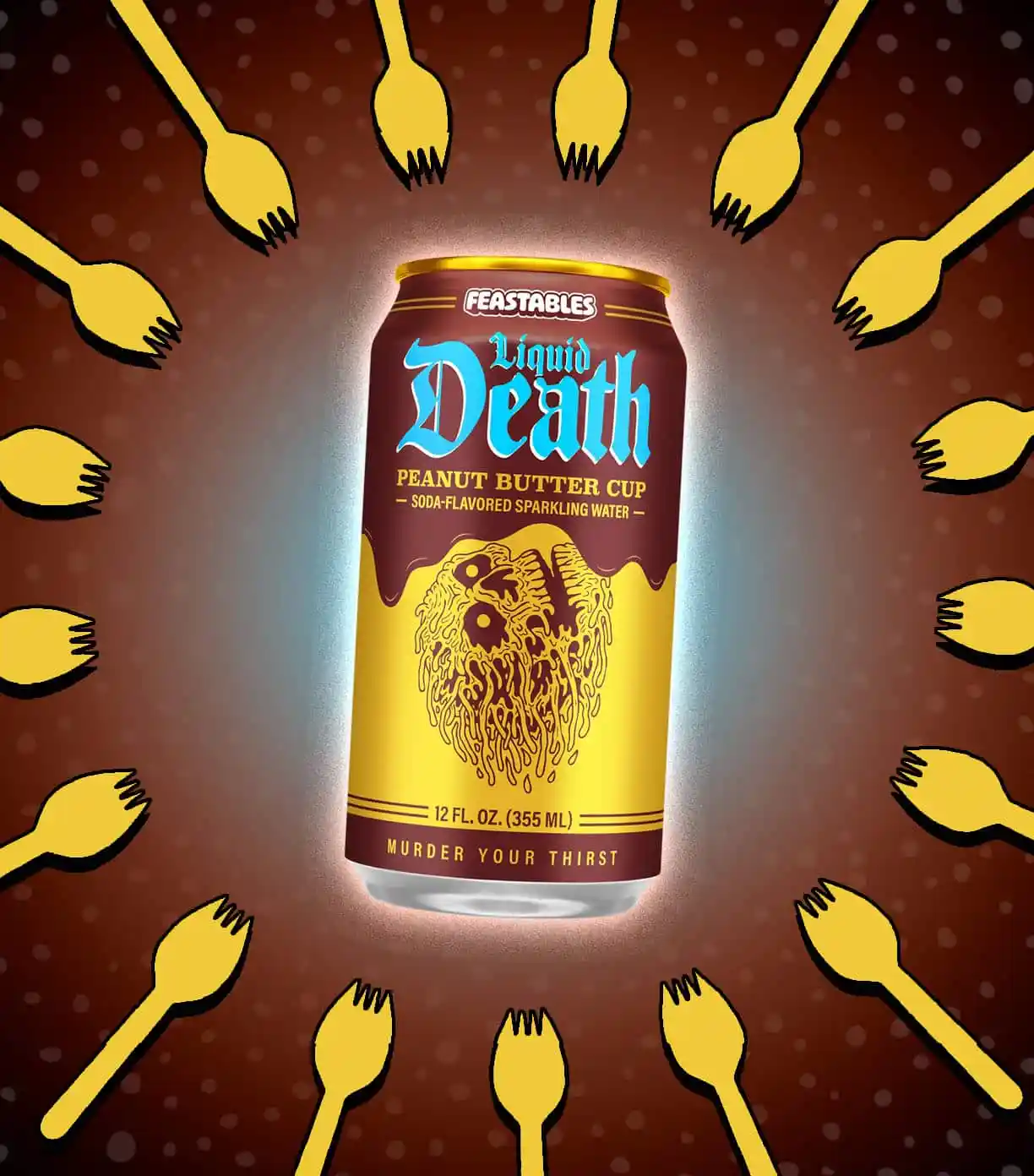 Liquid Death Feastables Peanut Butter Cup Sparkling Water