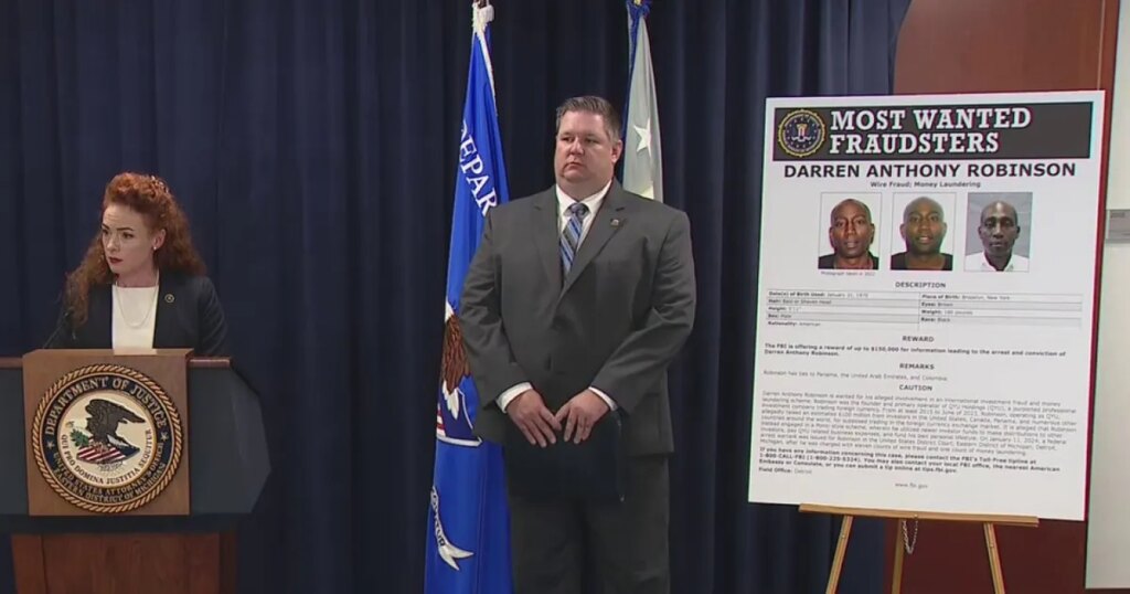FBI Most Wanted list adds Darren Robinson after ponzi-style scheme tied to $100M theft