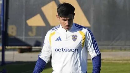 Adam Bareiro en el entrenamiento de Boca Adam Bareiro en el entrenamiento de Boca
