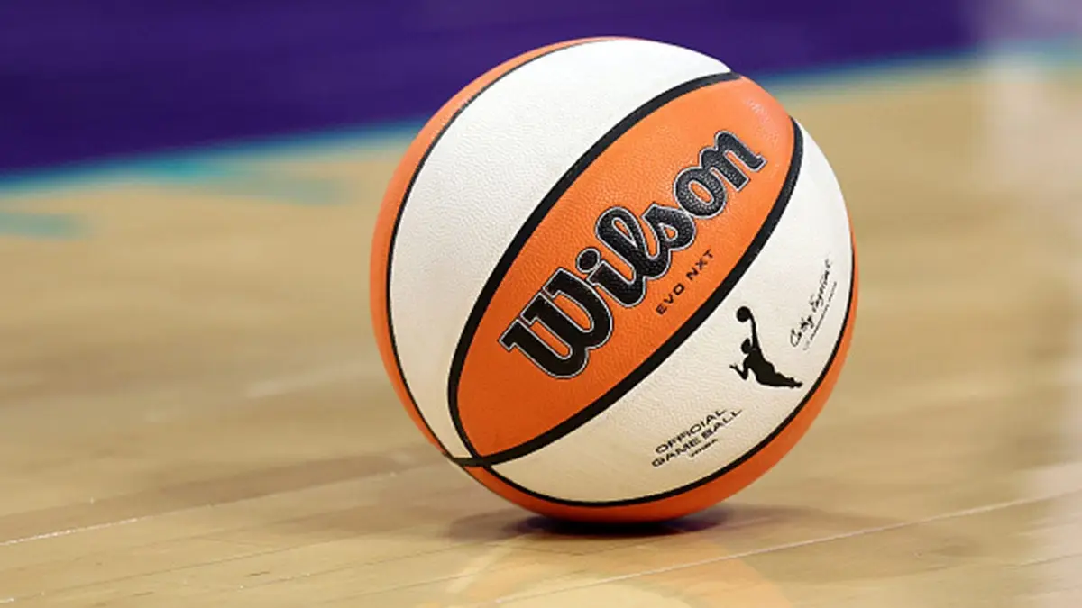 Wilson WNBA game ball during Los Angeles Sparks and Seattle Storm game.