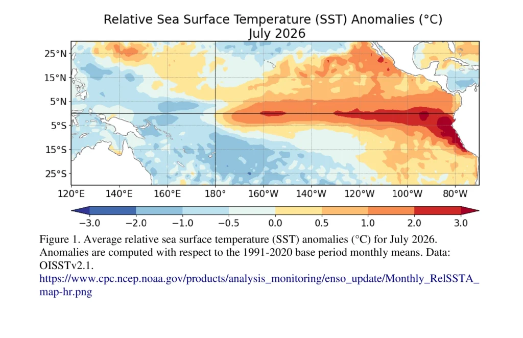 NOAA-CPC-relative sst anomalies july 2026