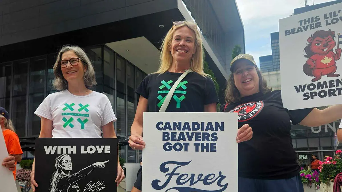 April Hutchinson outside ScotiaBank Arena