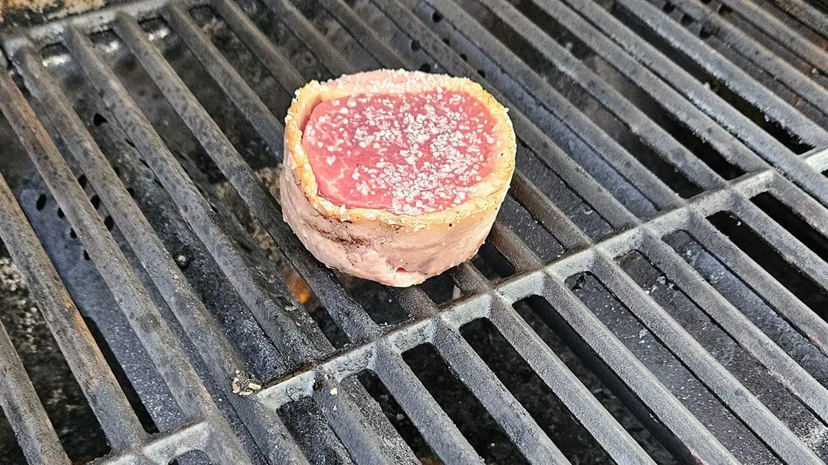 Screencaps reader Mike contributes to grilling season by sending in his meat.