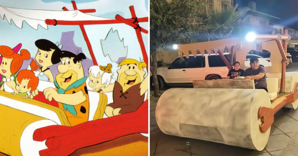 ¡Yaba daba doo! Troncomóvil de Los Picapiedras conquista México al circular en las calles de Torreón