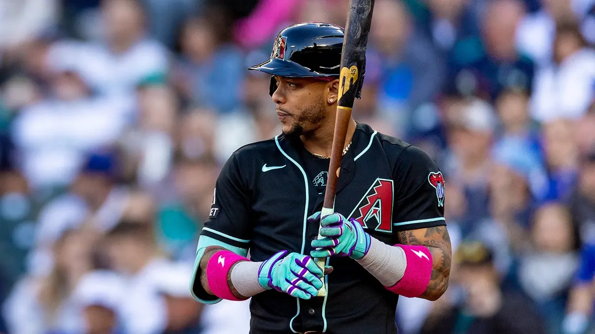 Ketel Marte batting during a baseball game at T-Mobile Park in Seattle