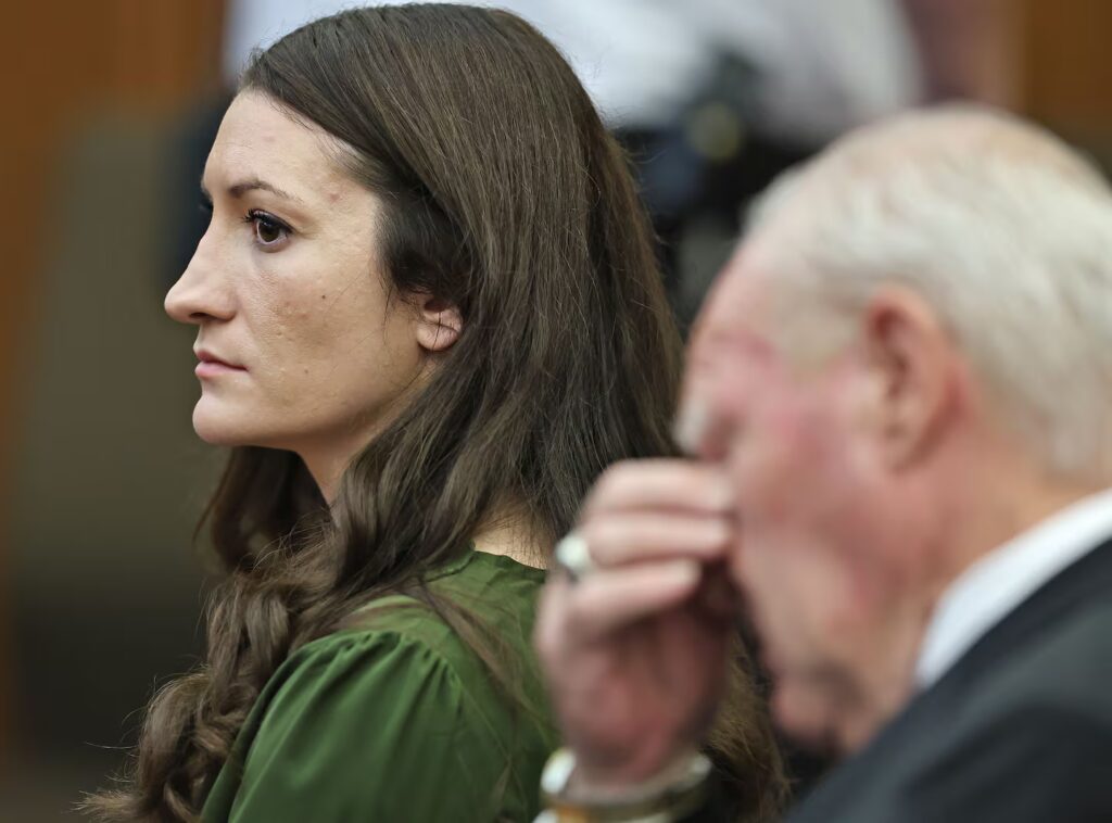 Lindsay Clancy watches jury members as Judge William Sullivan polls them Monday morning before they start their third day of deliberations.