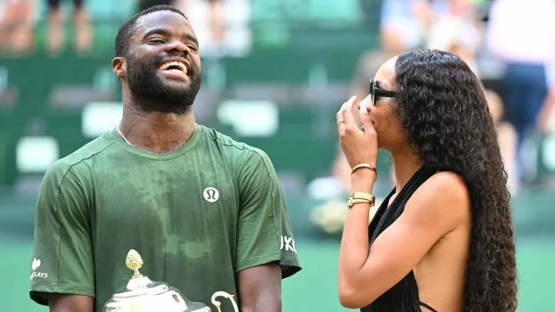 Frances Tiafoe and his girlfriend, Ayan Broomfield.