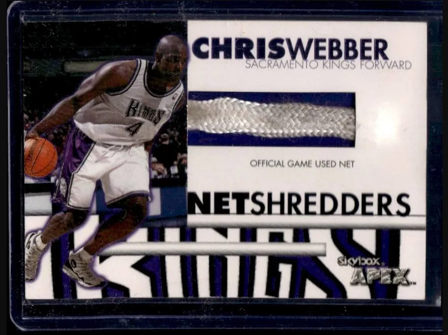 1999 Skybox APEX Net Shredders featured swatches of game-used basketball nets.