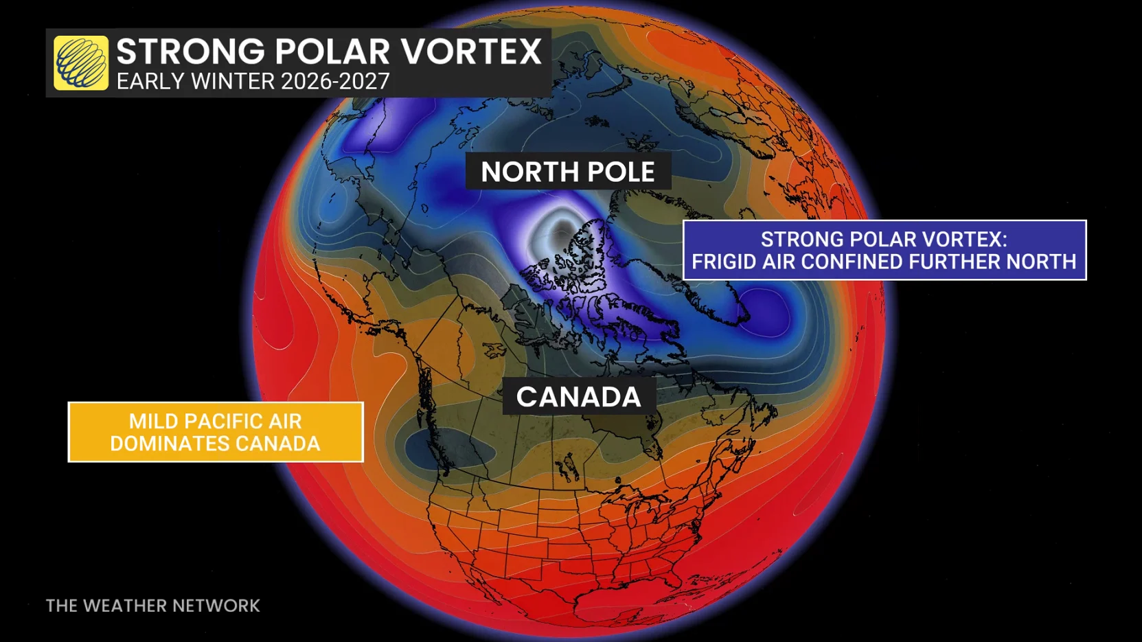 Strong polar vortex early winter 2026-27