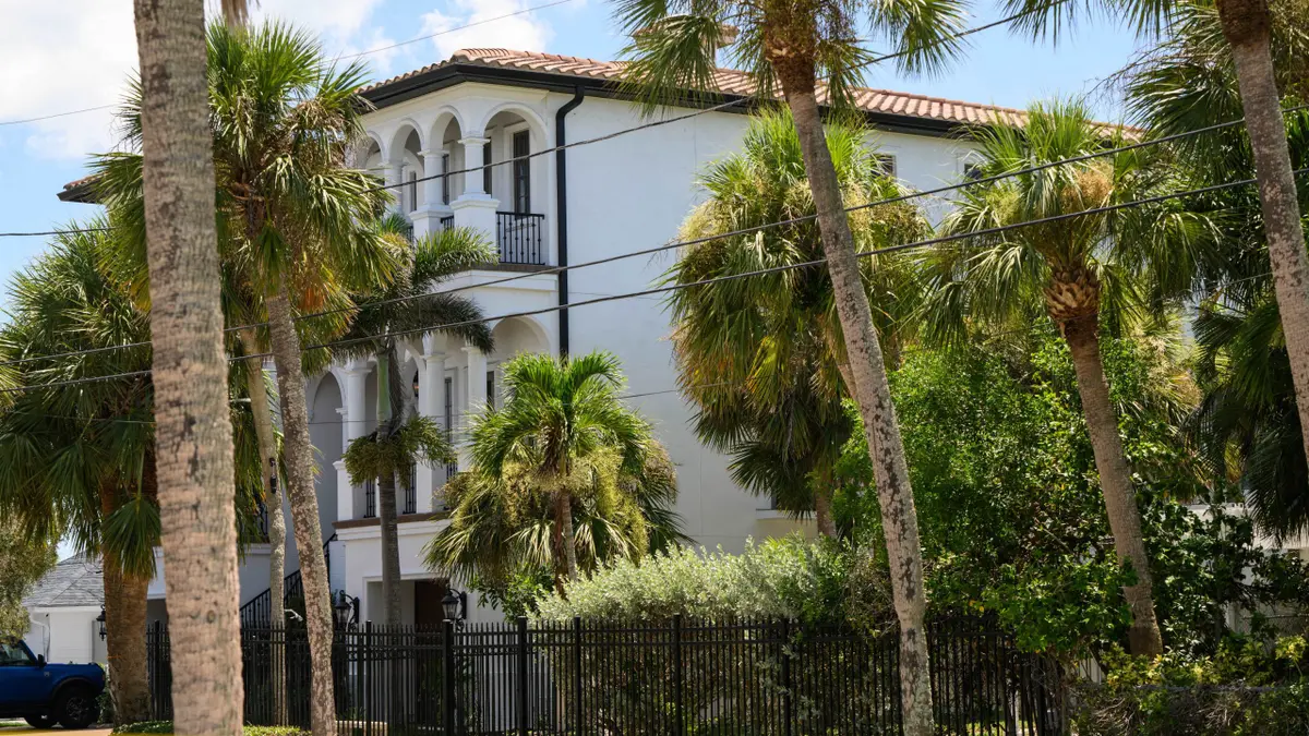 Police tape surrounds Hulk Hogan's house in Clearwater, Florida.