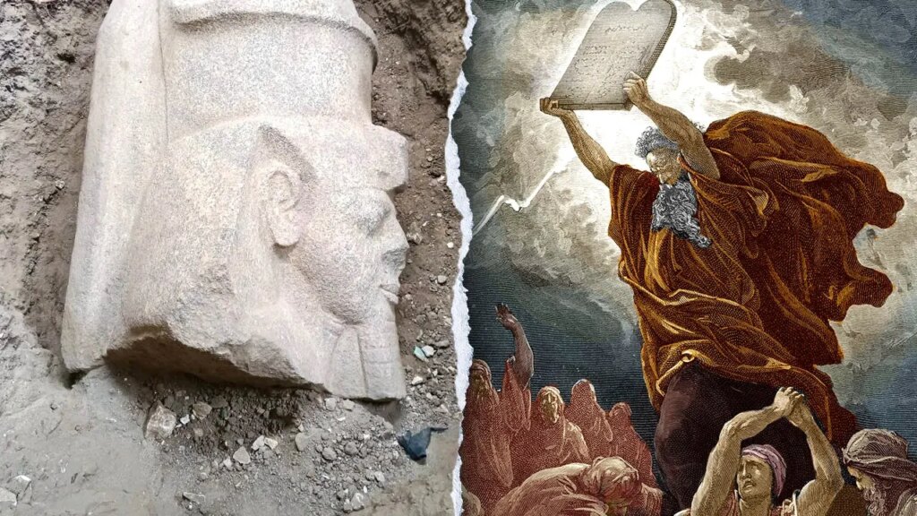 Egyptian farmer uncovers two colossal statues of Ramses II, linked to Moses