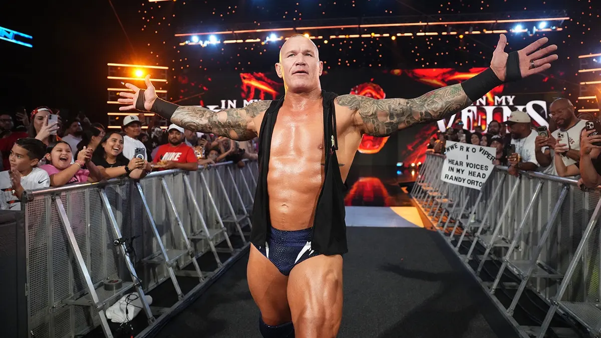 Randy Orton walks toward the ring at American Bank Center.