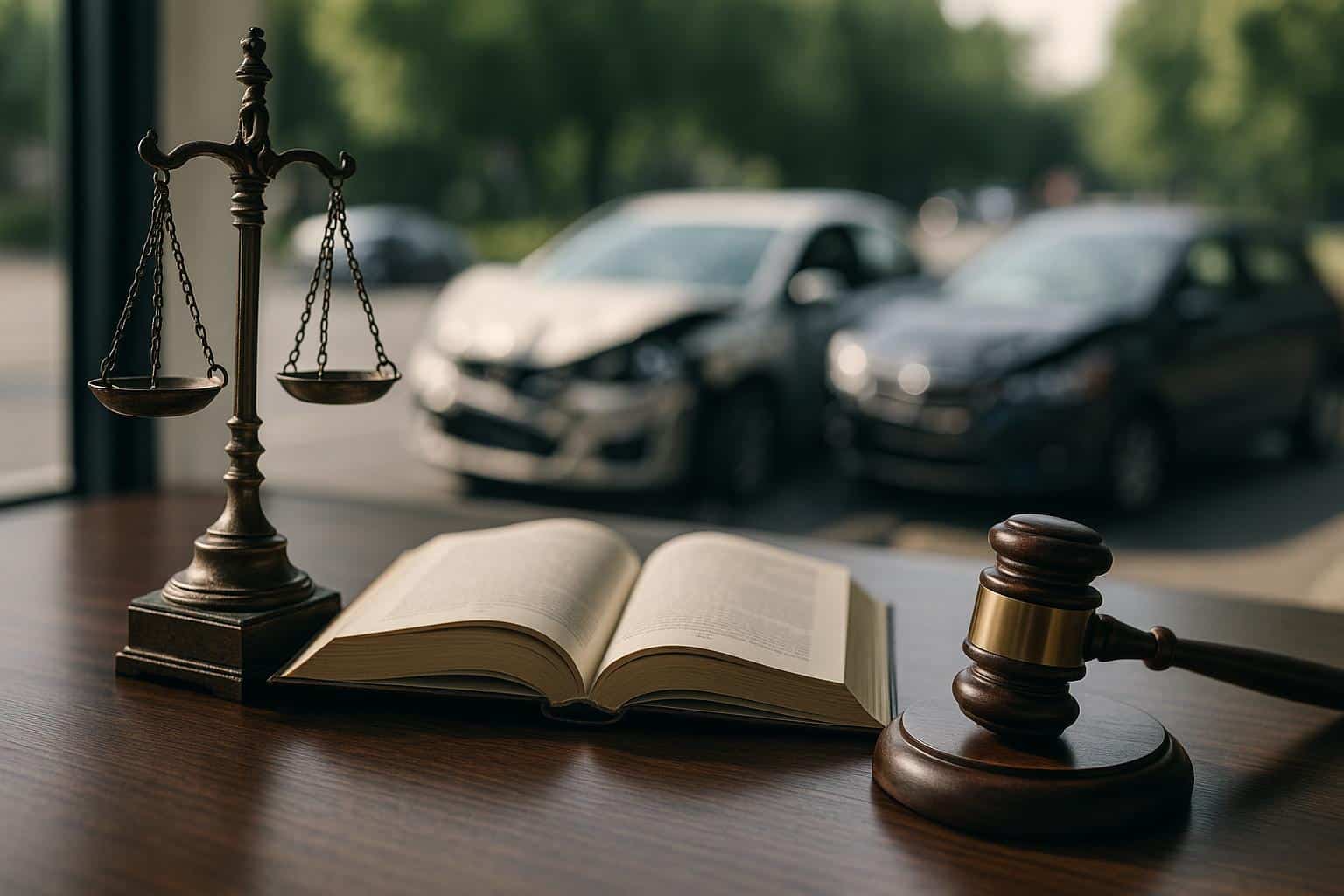 Law office exterior in New Port Richey with car accident lawyer signage and parked vehicles