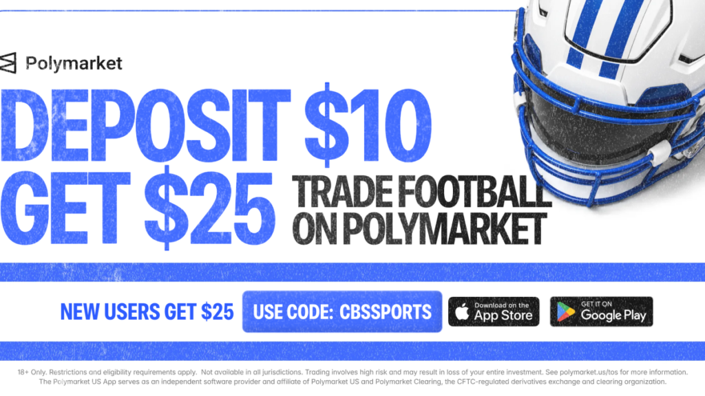 Polymarket promo code CBSSPORTS: Pocket $25 bonus for Panthers-Eagles, Chiefs-Chargers, Week 6 NFL predictions